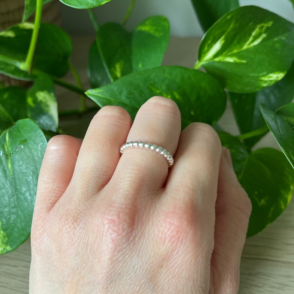 Pandora Beaded Silver Ring
